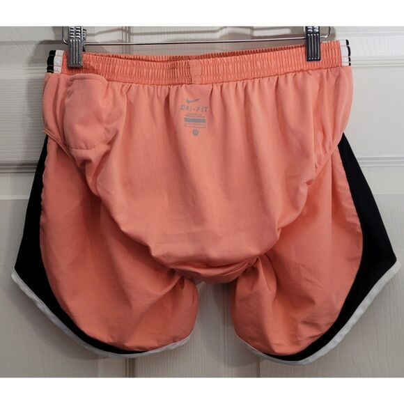 Nike Dri-Fit Women's Size M Salmon Black White Lined Drawstring‎ Running Shorts - Picture 4 of 10